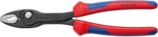 KNIPEX TwinGrip Slip Joint Pliers black atramentized, with multi-component grips 200 mm 82 02 200 SB