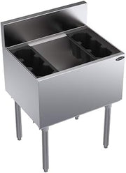 Krowne Metal KR18-24DP Royal 1800 Series Underbar Ice Bin/Cocktail Unit 24"W x 19"D 100lb Capacity