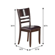 Solid Wood Faux Leather-Upholstered Dining Chairs Set of by Furnifact – Wood, Brown, Pack of 2