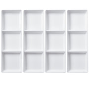 US Acrylic Divided Serving Tray Set, 15 x 5 Inches, White