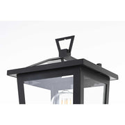 Cayman One Light Outdoor Post Mount Black by Lighting Design – Iron, Black, Model OD332P17BK