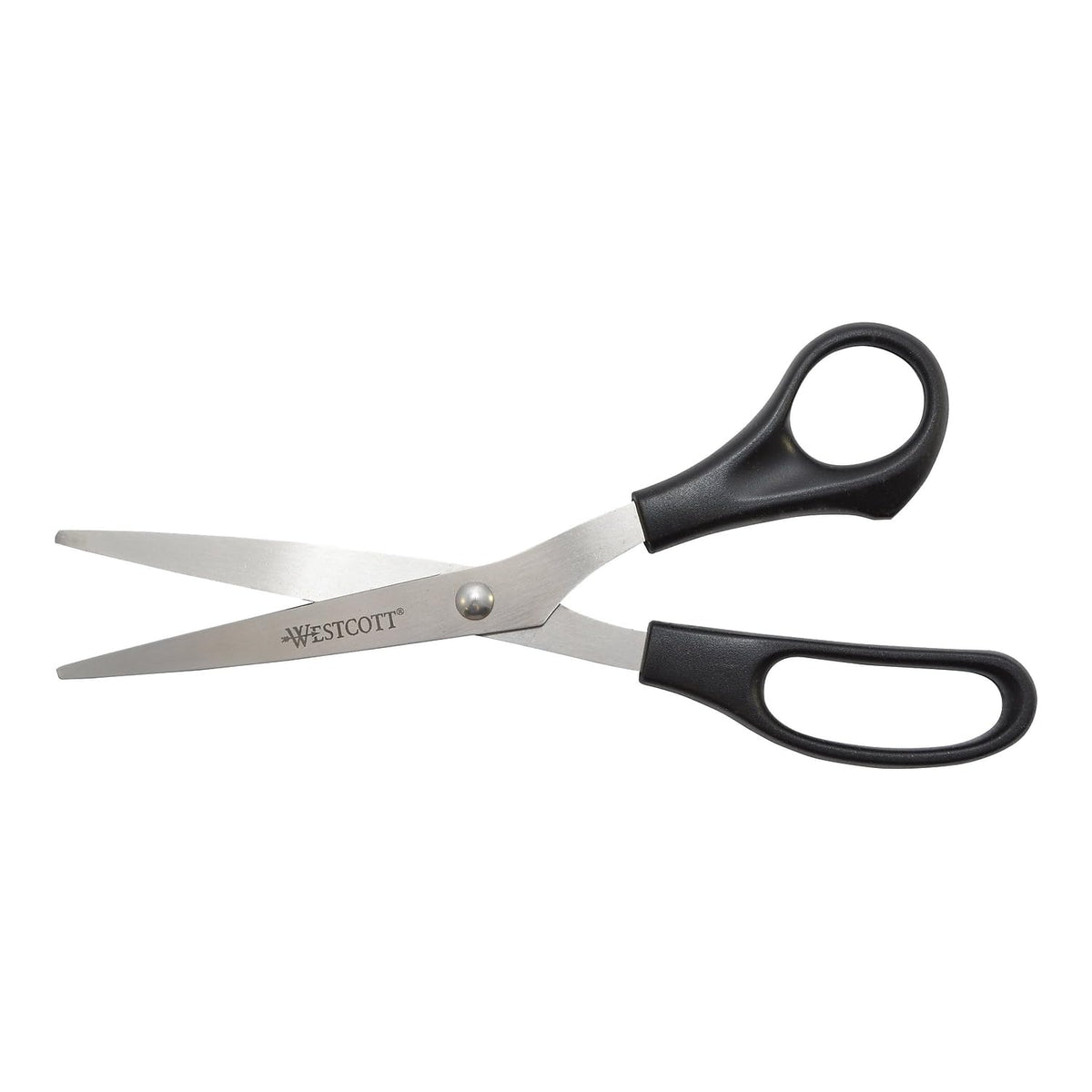 8" All Purpose Value Scissors by Westcott – 10"L x 3.3"W x 0.5"H, Stainless Steel, Black, Model 13135