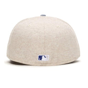LA Los Angeles Dodgers 59FIFTY Tweed Cap by New Era – 7 1/8, Polyester, Beige Tweed, Model 60765614