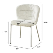 Best Quality Furniture Cream / Silver / 19" Side Chair / Modern, Chic, Transitional, Contemporary Chairs