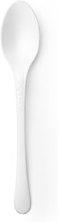 Vegware Compostable CPLA White Plastic Teaspoon, Case of 2000, Disposable, 4.5" long, Renewable Material Made from Plants, Sturdy and Strong, Hot or Cold Applications