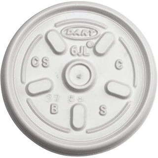 White Vented Plastic Lid by DART – 6 oz., Plastic, White, Pack of 1000, Model 6JL