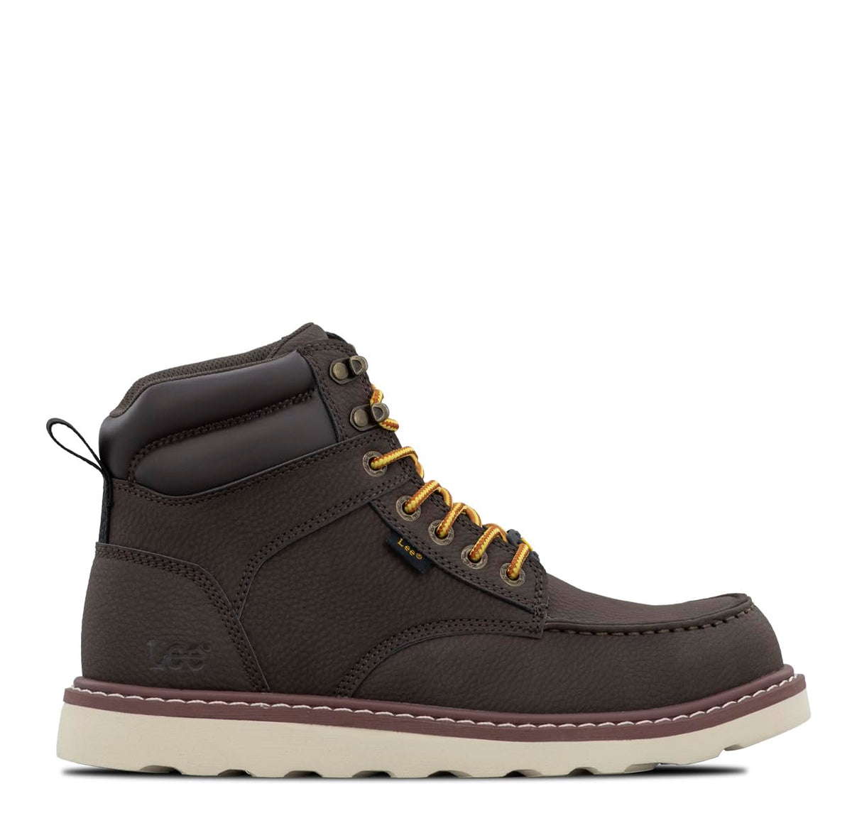 Men's Russet Steel Toe Work Boot by Lee – 6.5 Wide, Chocolate, Model M000274-201