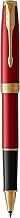 Parker Sonnet Rollerball Pen, Red Lacquer with Gold Trim, Fine Point Black Ink (1931475)
