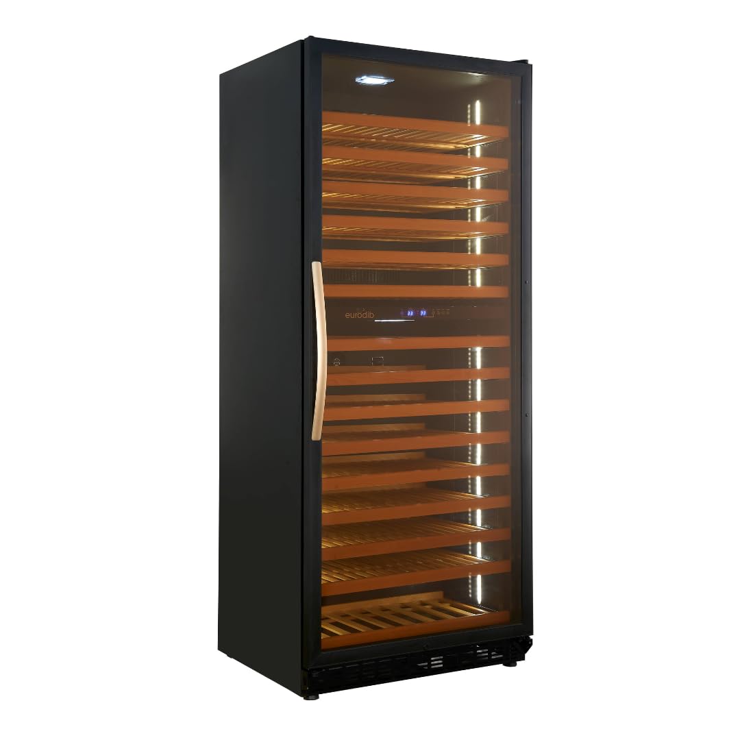 Commercial Wine Cooler by Eurodib – Beech Wood, Black, Model USF328D