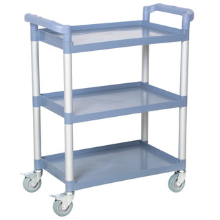 USA 3-Tier Utility Cart by Winco – Plastic, Gray, Pack of 3, Model UC-35G
