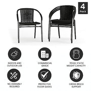Flash Furniture Black / Set of 4 / Contemporary Patio Dining Chairs