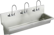 Elkay EWMA9620SACC Commercial 96" x 20" Single Wall Hung Multiple Station Hand Wash Sink Kit 1 Hole