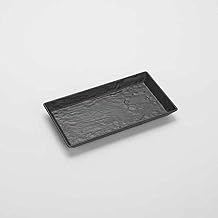 American Metalcraft FSMEL19 Melamine Faux Slate Rectangular Tray, Black, 14"
