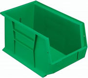 QUANTUM STORAGE SYSTEMS 4365412 Plastic Hang & Stack Bin, Green - 13.62 x 8.25 x 8 in.