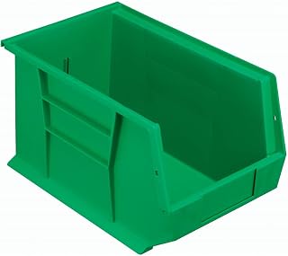 QUANTUM STORAGE SYSTEMS 4365412 Plastic Hang & Stack Bin, Green - 13.62 x 8.25 x 8 in.