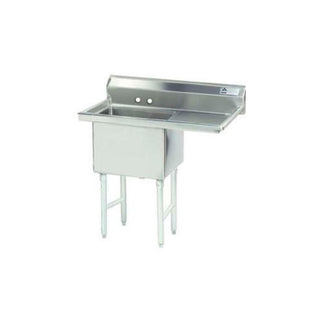 Economy 38.5" x 23.75" Single Fabricated Bowl Scullery Sink by Advance Tabco – Stainless Steel, Silver, Model FE-1-1812-18R-X