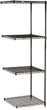 Black EPOXY, 4 Tier, Wire Shelving ADD-ON Unit, 36W X 24D X 86H