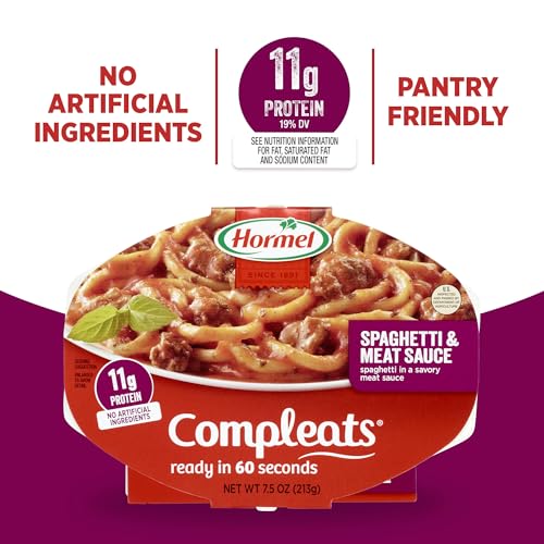 Hormel Compleats Spaghetti with Meat Sauce / 7.5 Ounce (Pack of 7) / Spaghetti & Meat Sauce Meat Dishes