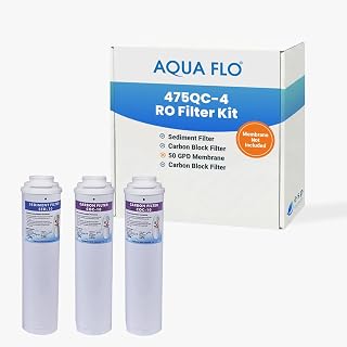 Aqua Flo 475QC-4 Reverse Osmosis Filter Replacement Kit without Membrane | 3-Filter for 475QC-4 RO System: Set Includes Sediment & Carbon Quick-Change Filters but does not include membrane
