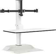 Safco Products 2193WH Soar by Safco Electric Sit, Stand Desk Converter, Dual Monitor Mount, White