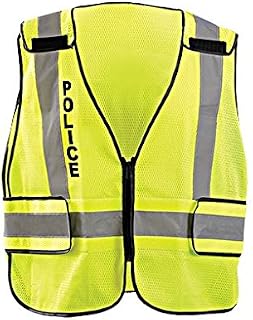 OccuNomix Police Vest, High Visibility Vest, Public Safety, Polyester Mesh, Yellow