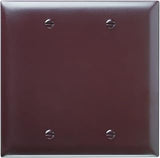 Legrand Pass & Seymour TP23 Trademaster Mid-Size Unbreakable Nylon Wall Plate, 2 Gang, Two Blank Device Mount Cover, Brown (1 Count)