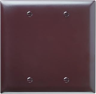 Legrand Pass & Seymour TP23 Trademaster Mid-Size Unbreakable Nylon Wall Plate, 2 Gang, Two Blank Device Mount Cover, Brown (1 Count)