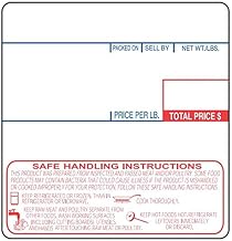 Heartland Label Printers Safe Handling Scale Label Red/Blue, 60mm Length x 58mm Width | 16 Roll/Case