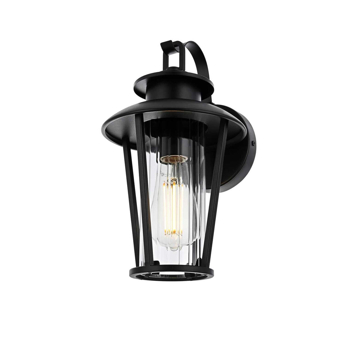 Wensley One Light Outdoor Wall Sconce Black by Lighting Design – Iron, Black