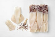 Pana Pesca Traditionally Cleaned Squid Tubes and Tentacles - 5/8 inch Tubes, 2.5 Pound -- 4 per case.