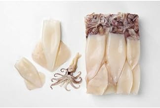Pana Pesca Traditionally Cleaned Squid Tubes and Tentacles - 5/8 inch Tubes, 2.5 Pound -- 4 per case.