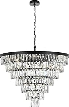 Elegant Lighting Josephine 32" Round Chandelier in Black