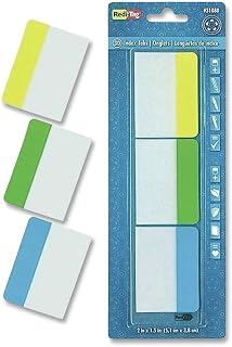 Redi-Tag 31080 Write-On Self-Stick Index Tabs-Flags, 1.5 x 2, Blue, Green, Yellow, 30-Pack