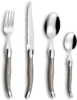 Amefa Lou Laguiole Tradition 24pc Flatware set, 18/0 Stainless Steel, Taupe