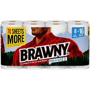 Brawny White / 8 Count (Pack of 1) / 1 Paper Towels