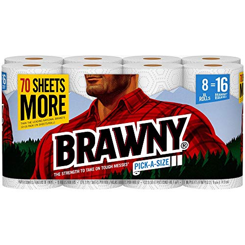Brawny White / 8 Count (Pack of 1) / 1 Paper Towels
