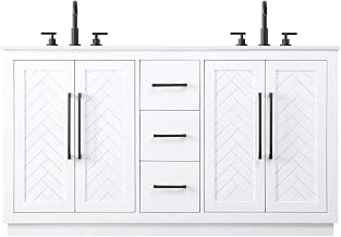 Elegant Kitchen and Bath 60" Double Bathroom Vanity in White