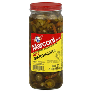 GIARDINIERA HOT 16OZ CASE OF by Marconi – 16 ounces, Pack of 12