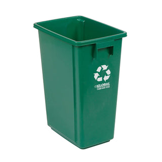 Indoor Recycling Container with Open Top by Global Industrial – 15 gallon, 15.0 gallons, Plastic, Green, Model GX-001AB-2