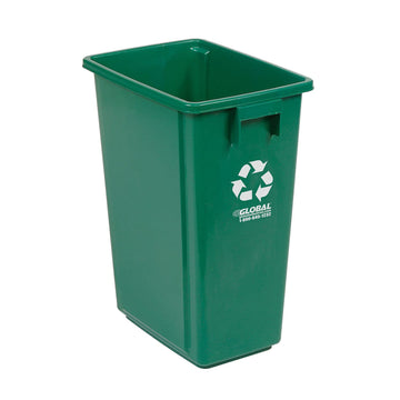 Indoor Recycling Container with Open Top by Global Industrial – 15 gallon, 15.0 gallons, Plastic, Green, Model GX-001AB-2