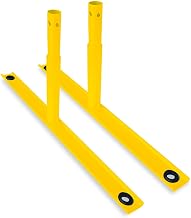 Global Industrial Flat Barrier Feet for Crowd Control Barrier, Yellow Powder Coat, 2/Pack