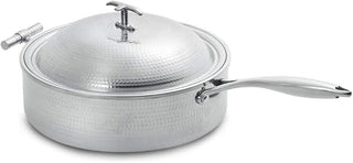 5914H Cook Buffet Collection 4 Quart Induction Chafing Dish, Round, with Lift Off Dome Lid & Long Handle