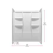 White Acrylic Shower Wall Surround by Elegant Lighting by Lighting Design – Acrylic, White, Model SW1016036GW
