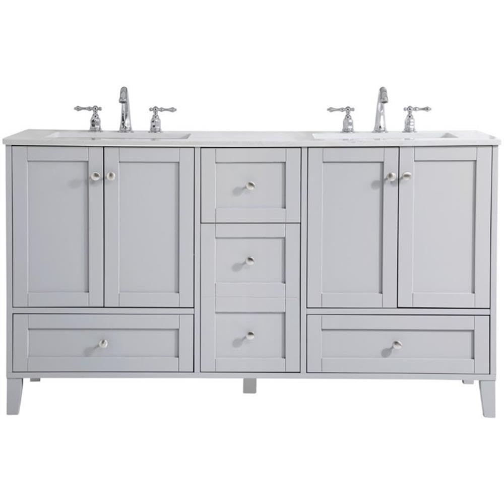 Elegant Decor 60" - Double / Grey / Traditional Bathroom Vanities