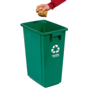 Indoor Recycling Container with Open Top by Global Industrial – 15 gallon, 15.0 gallons, Plastic, Green, Model GX-001AB-2