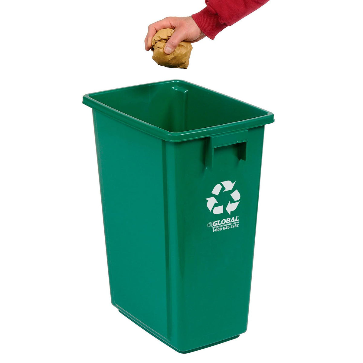 Global Industrial Green / 15 gallon / Industrial In-Home Recycling Bins