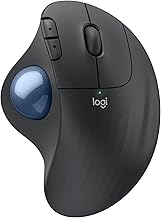 Logitech Ergo M575S Wireless Trackball Mouse, Wireless Ergonomic Mouse with Bluetooth and Encrypted Dongle, Comfortable Thumb Control for PC/Mac - Graphite Blue Ball (Renewed)