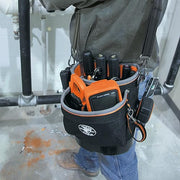 KLEIN TOOLS Shoulder Pouch / Black&Orange / 432.13 cubic_inches Tool Bags