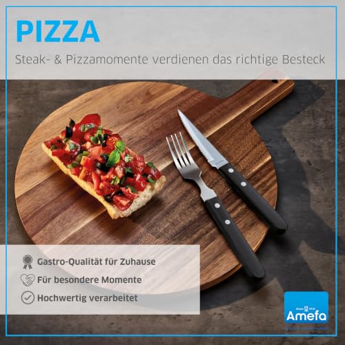 Amefa knife set / Steakbesteck Set für 6 Personen, schwarz / Silver, Black Steak Sets