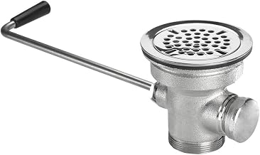 Krowne 22-204 Krowne Twist Waste Valve with 1-1/4" Overflow Outlet with Cap, 3-1/2" Sink Opening, 2" NPS Male Threaded with 1-1/2" Female Threaded Drain Outlet (no Adapter Required)